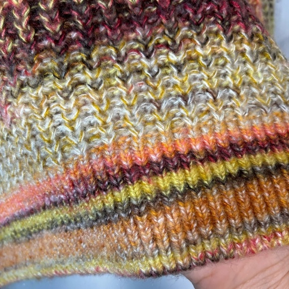 Lou & Grey + Loft Spiced Multicolor Striped V Neck Knit Sweater - Picture 6 of 8